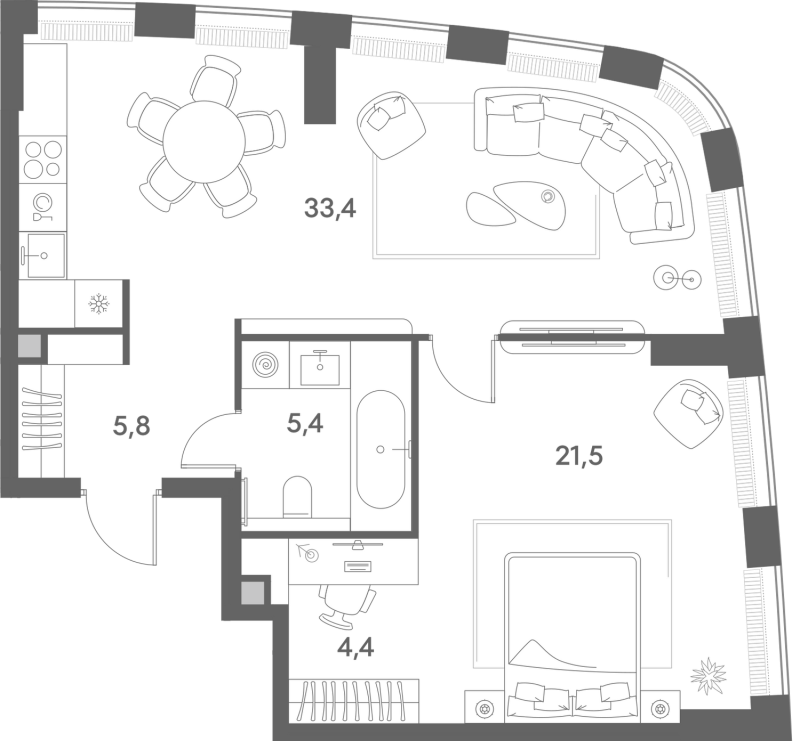 2 ккв (Евро) 70,5 м²
