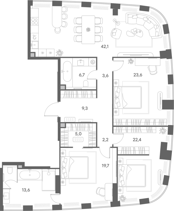 4 ккв (Евро) 148,2 м²