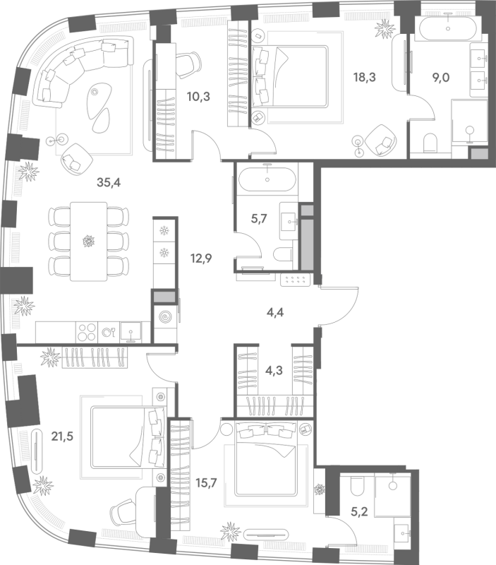 4 ккв (Евро) 142,7 м²