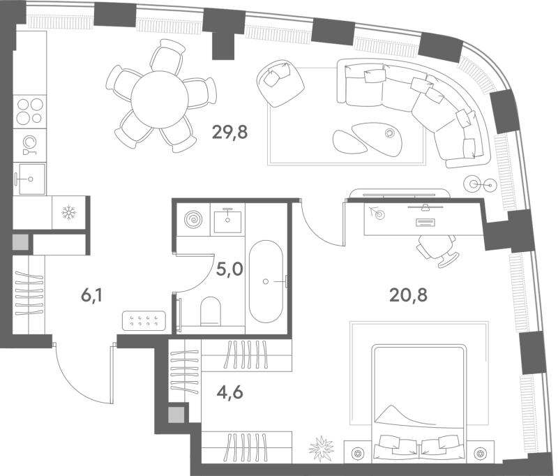 2 ккв (Евро) 66,3 м²