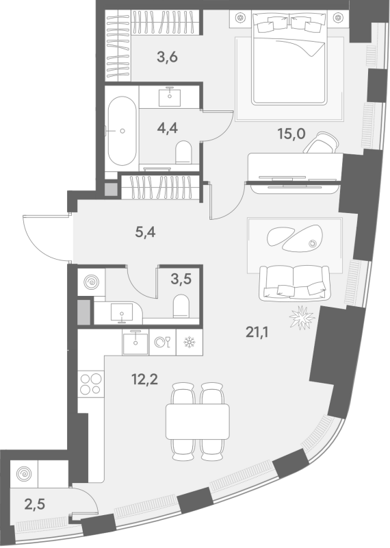 2 ккв (Евро) 67,7 м²