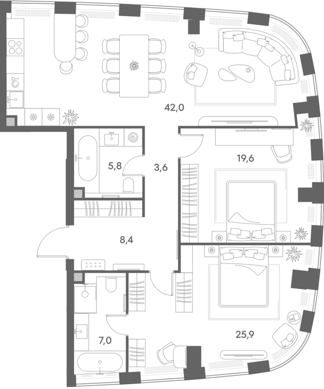 3 ккв (Евро) 112,3 м²