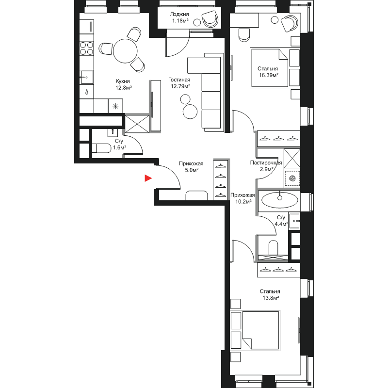 3 ккв 81,1 м²