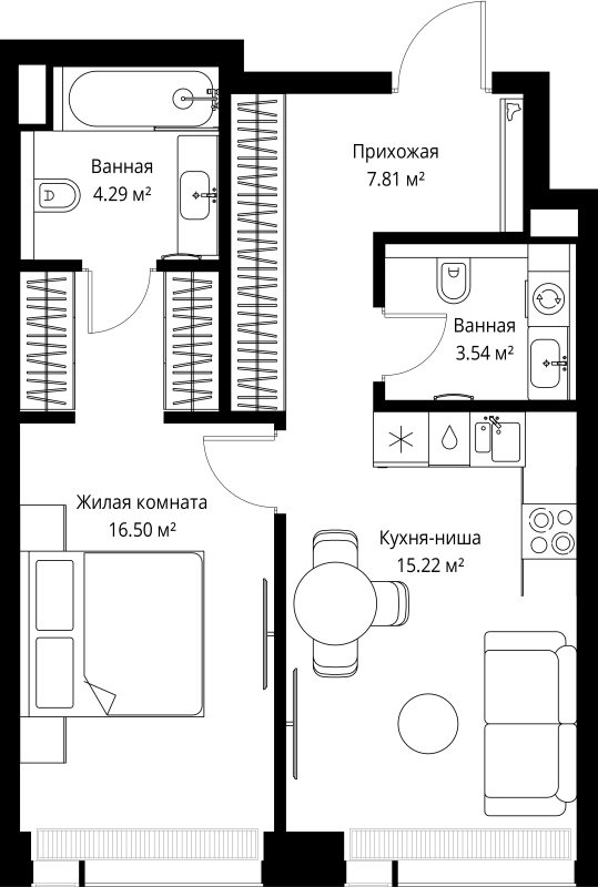 2 ккв (Евро) 47,4 м²