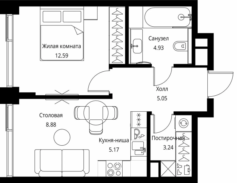 1 ккв 39,9 м²