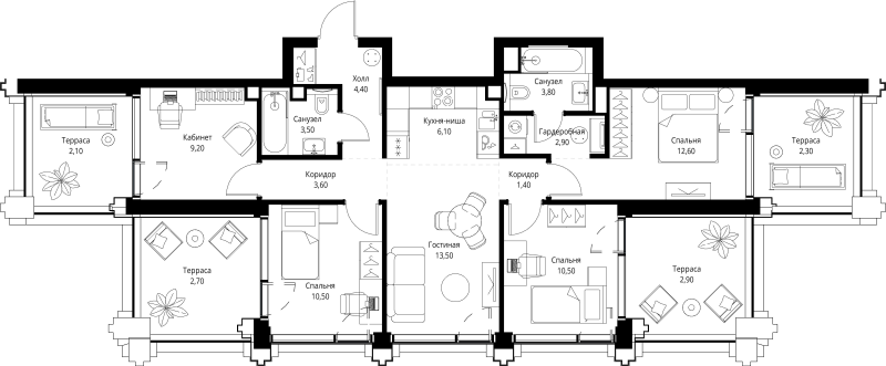 5 ккв (Евро) 92,6 м²