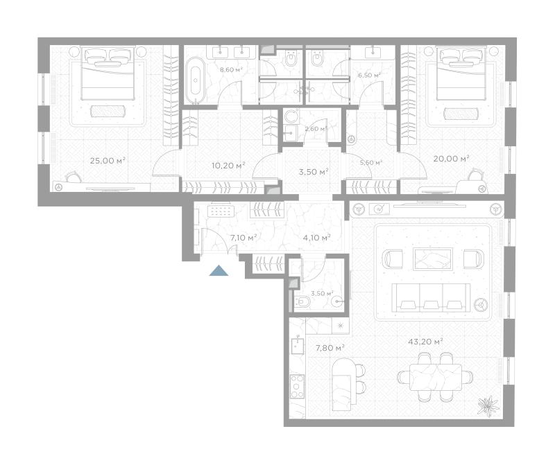 3 ккв (Евро) 147,6 м²
