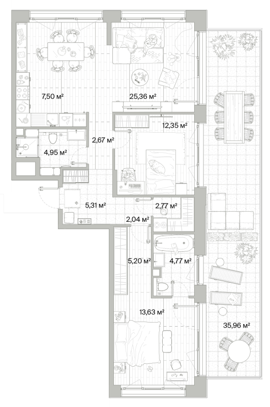 3 ккв (Евро) 97,3 м²