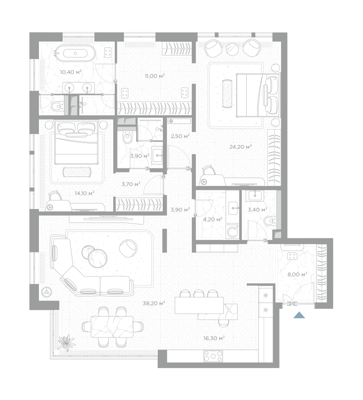 3 ккв (Евро) 143,8 м²