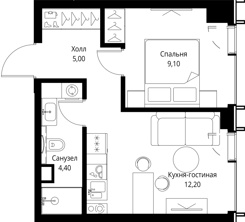 1 ккв 31,5 м²