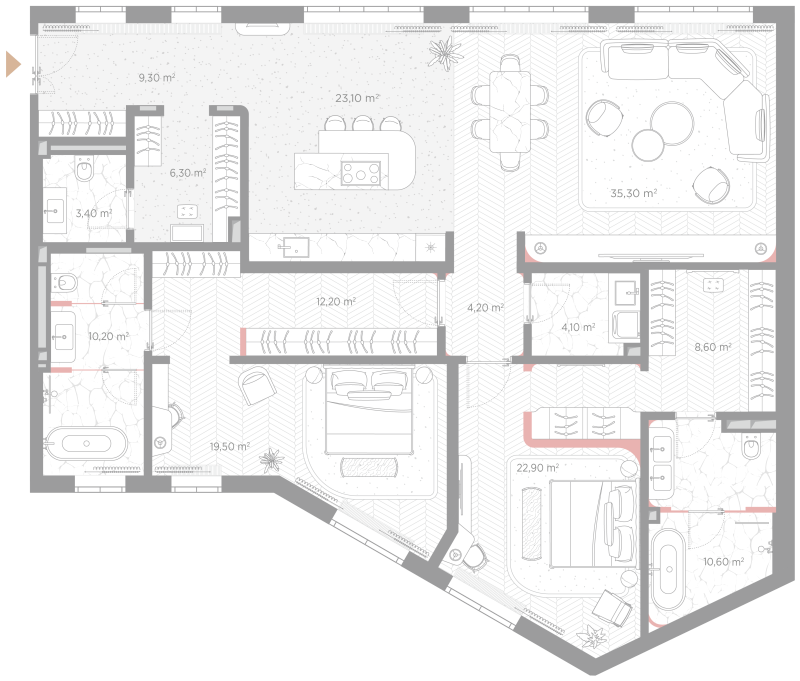 3 ккв (Евро) 169,7 м²