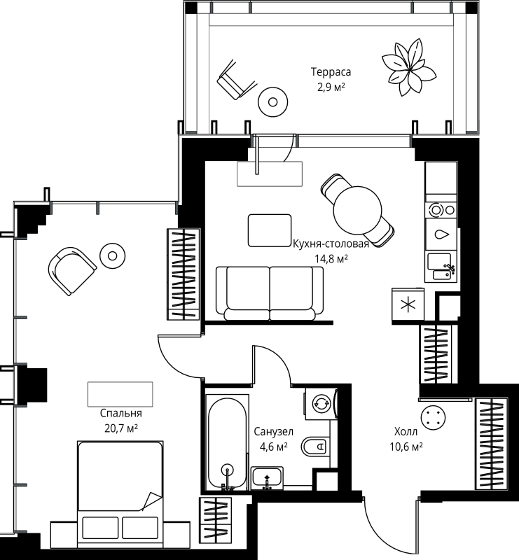 1 ккв 53,6 м²