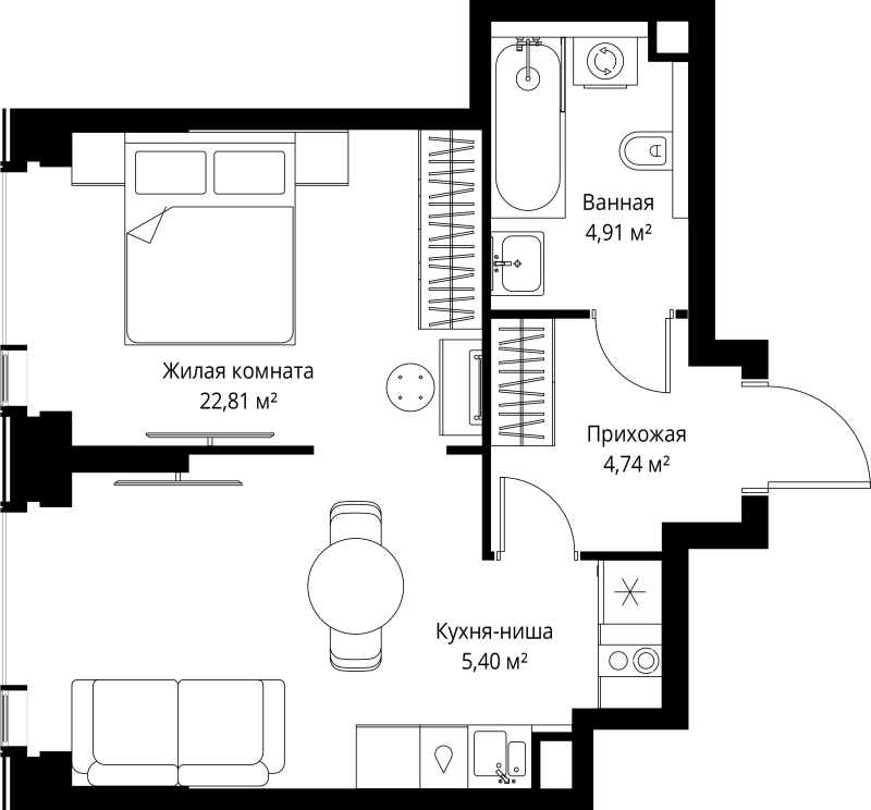 2 ккв (Евро) 37,9 м²