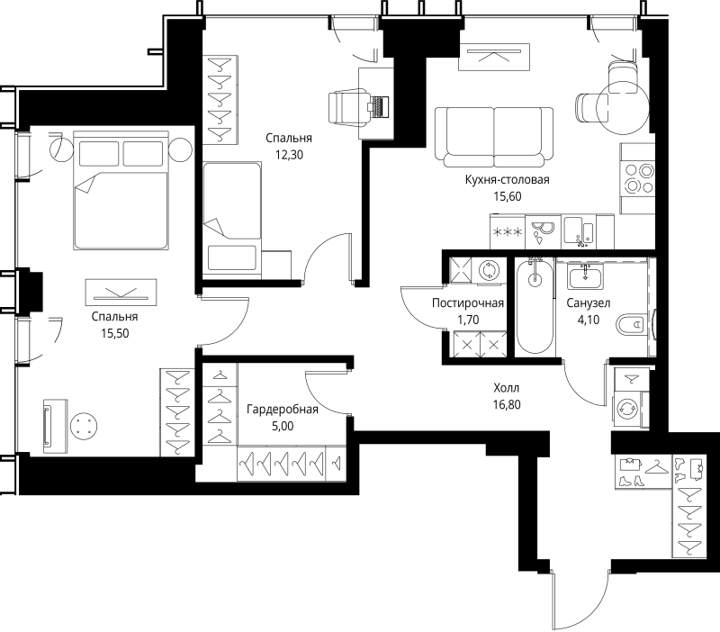 3 ккв (Евро) 71 м²