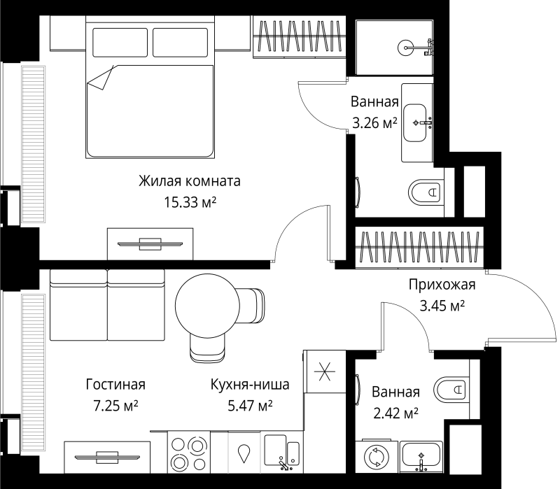1 ккв 37,2 м²