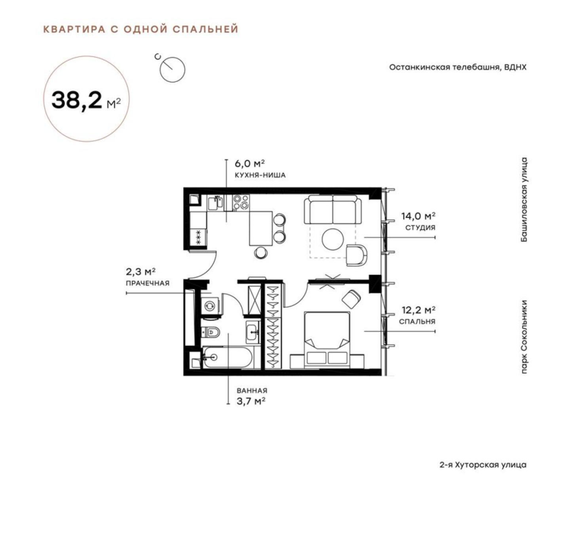 2 ккв (Евро) 38,2 м²