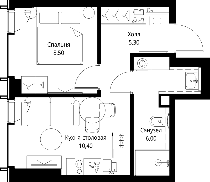 1 ккв 30,2 м²