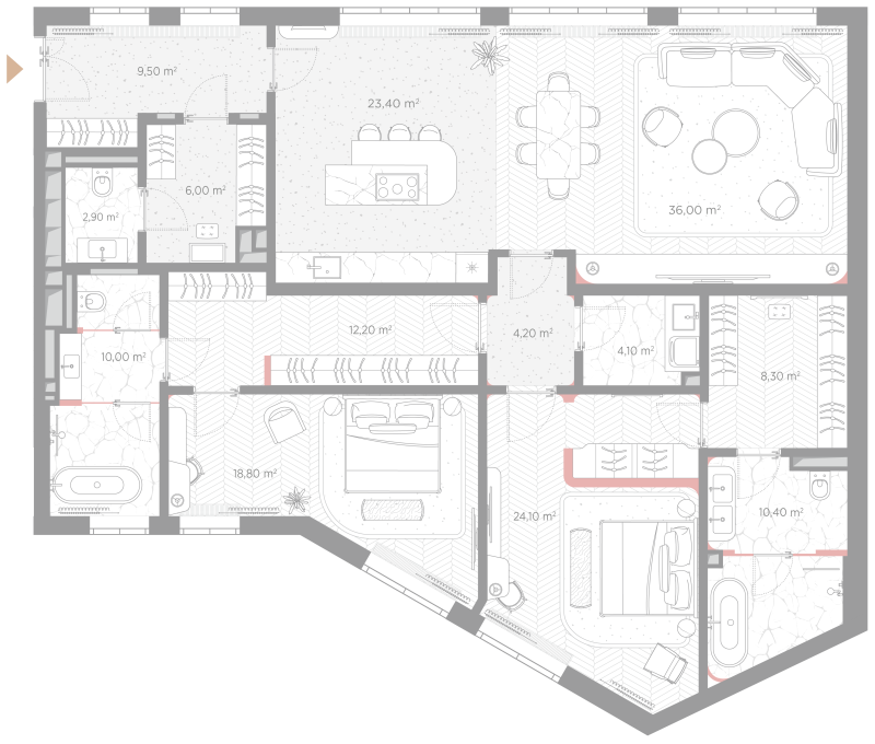 3 ккв (Евро) 169,9 м²