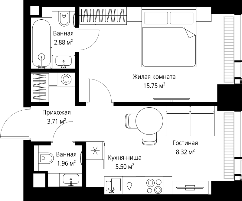 1 ккв 38,1 м²