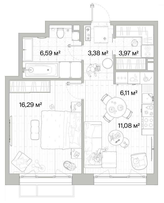 2 ккв (Евро) 47,4 м²