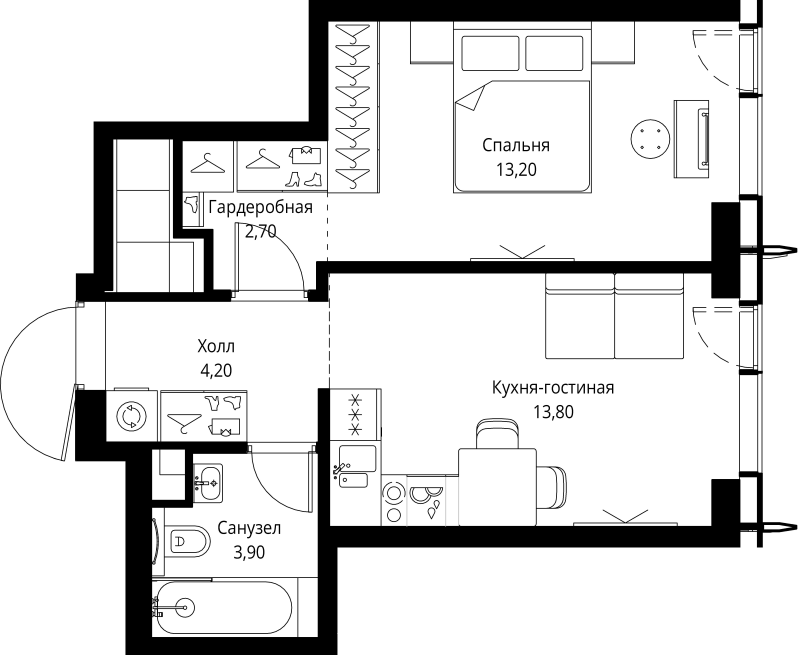 1 ккв 37,8 м²