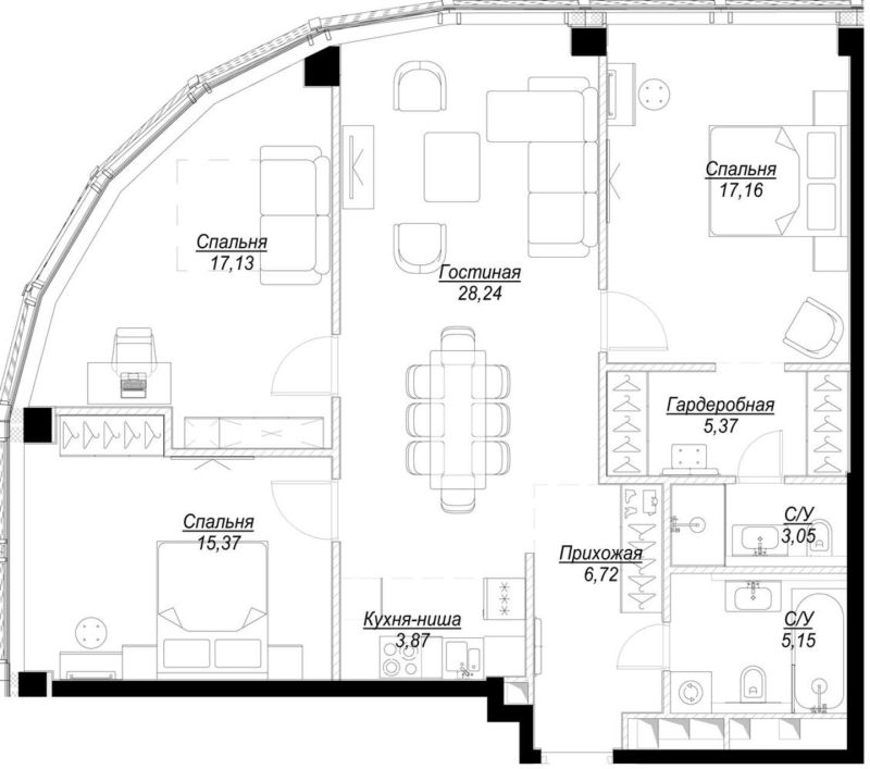 4 ккв (Евро) 103 м²