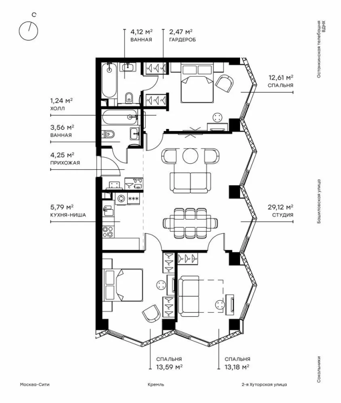4 ккв (Евро) 91,9 м²