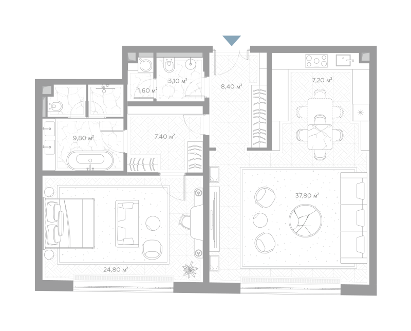 2 ккв (Евро) 100,1 м²