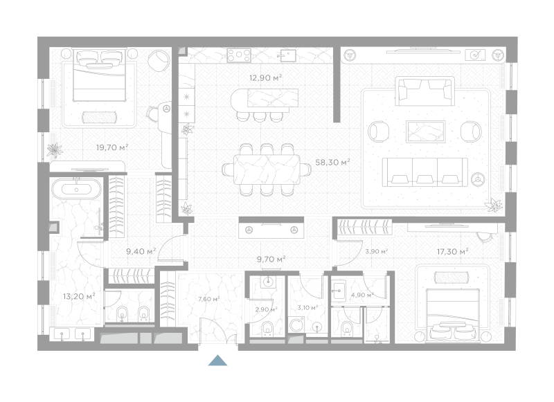 3 ккв (Евро) 162,9 м²