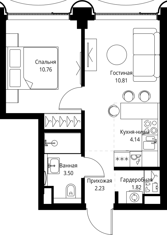 2 ккв (Евро) 33,3 м²