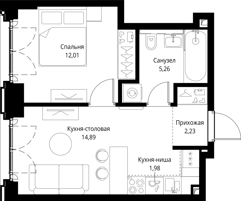 2 ккв (Евро) 36,4 м²