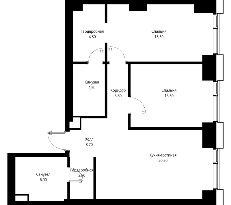 3 ккв (Евро) 75,1 м²