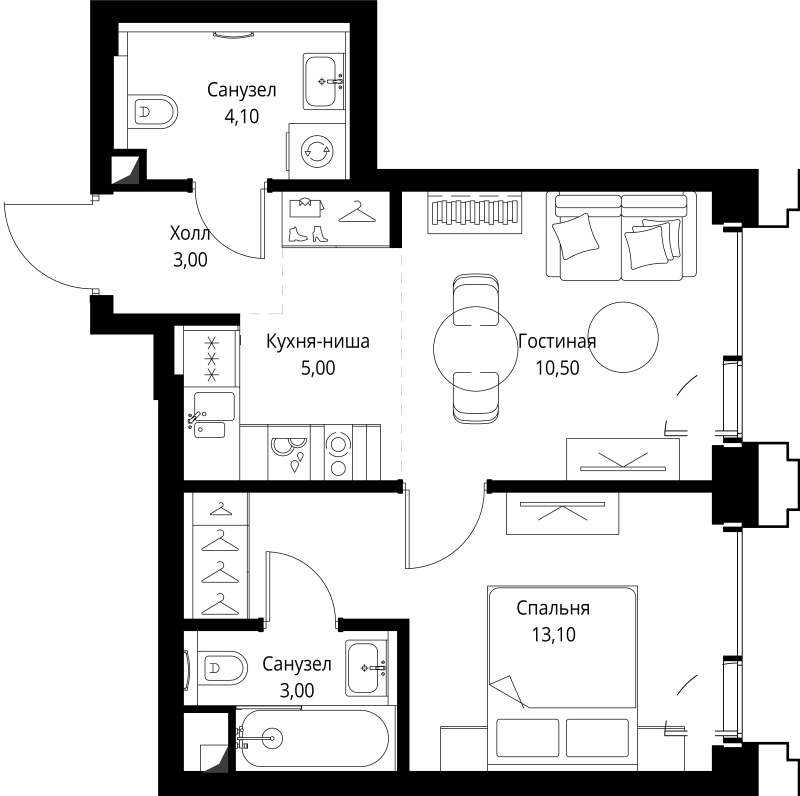2 ккв (Евро) 39,7 м²