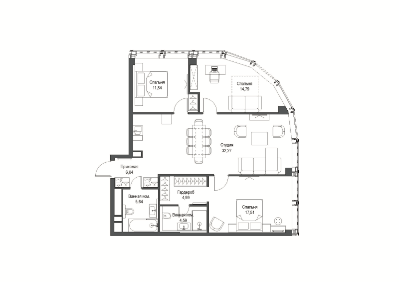 4 ккв (Евро) 108,3 м²