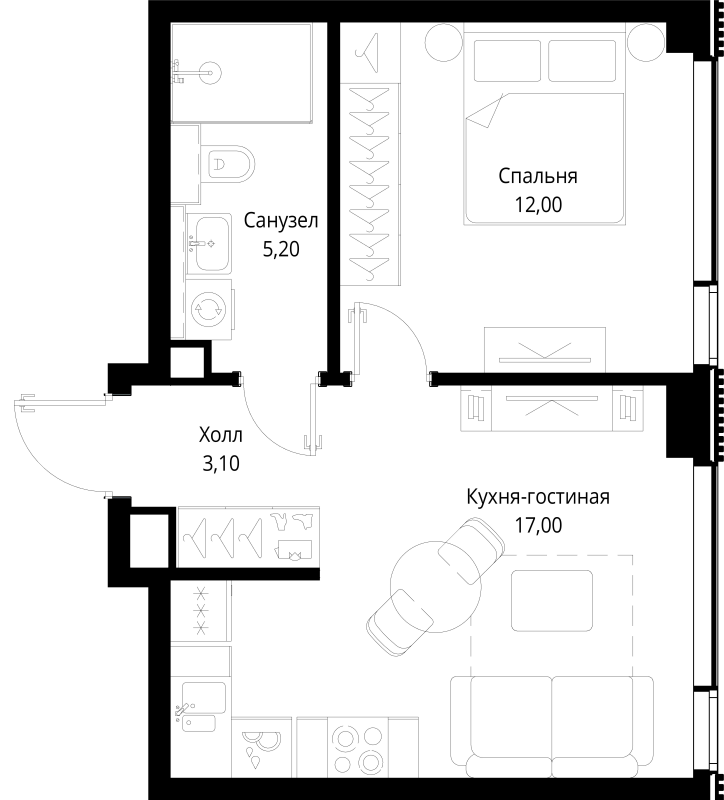2 ккв (Евро) 37,3 м²