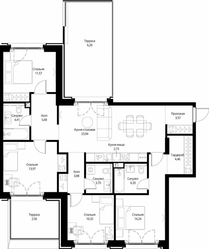 5 ккв (Евро) 115,6 м²