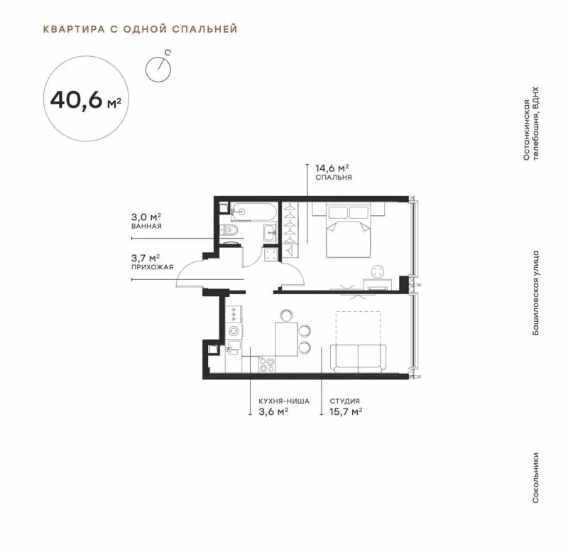 2 ккв (Евро) 40,5 м²