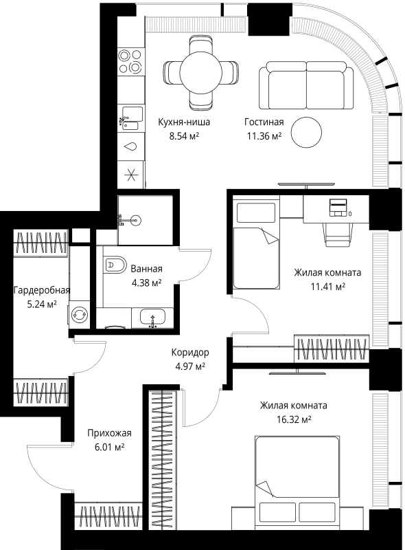 3 ккв (Евро) 68,2 м²