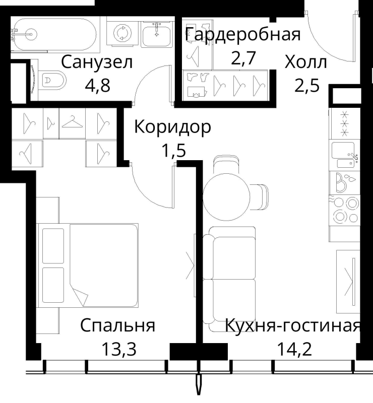 1 ккв 39 м²