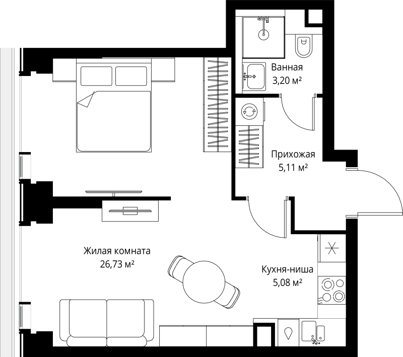 2 ккв (Евро) 40,1 м²
