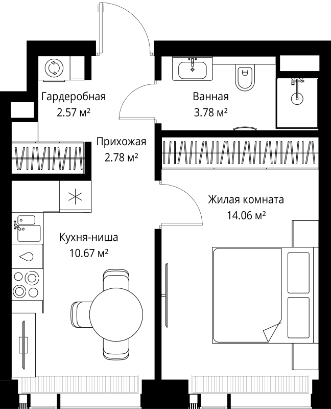 1 ккв 33,9 м²