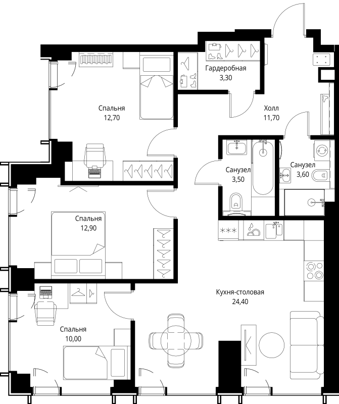 4 ккв (Евро) 82,1 м²