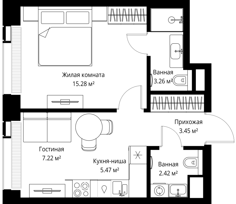 1 ккв 37,1 м²