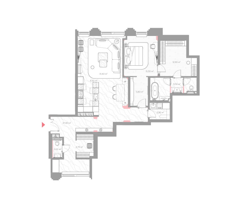 2 ккв (Евро) 121,9 м²