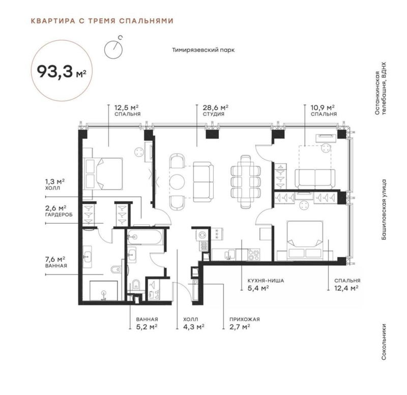 4 ккв (Евро) 93,1 м²