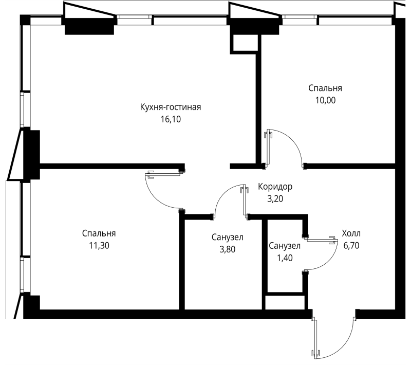 3 ккв (Евро) 52,5 м²