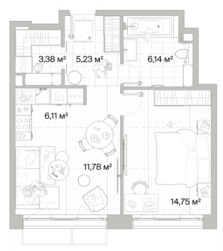 2 ккв (Евро) 47,4 м²