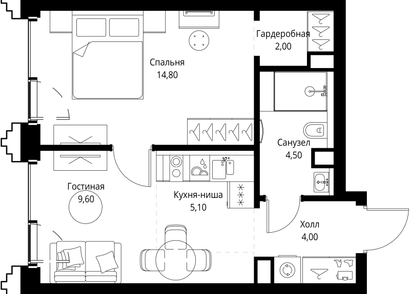 1 ккв 40,3 м²