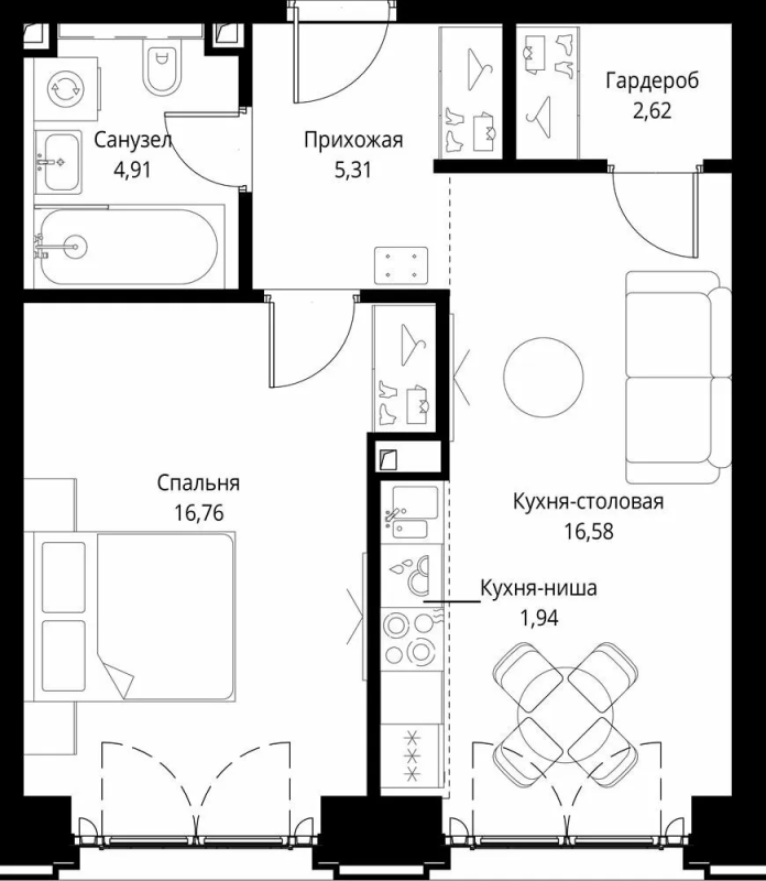 2 ккв (Евро) 48,1 м²