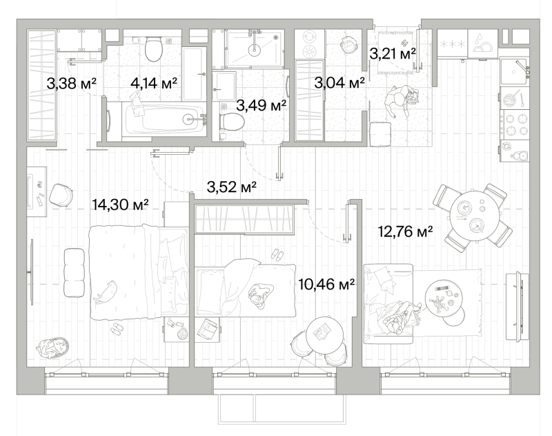 2 ккв 64,4 м²